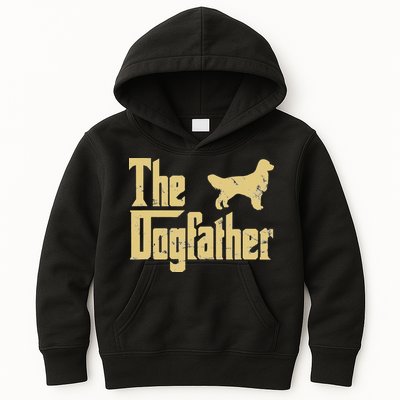 Golden Retriever Funny Dog The Dogfather Parody Kids Hoodie