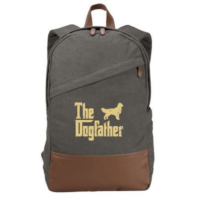 Golden Retriever Funny Dog The Dogfather Parody Cotton Canvas Backpack
