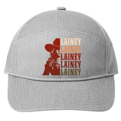 Girl Retro First Name Lainey Personalized Cowgirl Party 7-Panel Snapback Hat