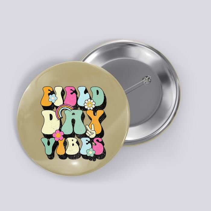 Groovy Retro Field Day Vibes Funny For Teacher Button