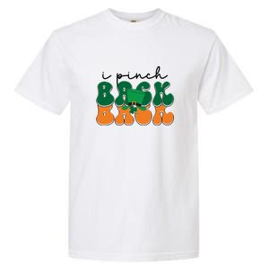 Groovy Retro Kids Funny St Patricks Day Saying For Girls Boys I Pinch Back Garment-Dyed Heavyweight T-Shirt