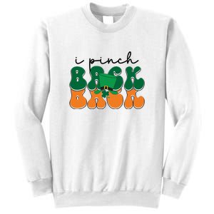 Groovy Retro Kids Funny St Patricks Day Saying For Girls Boys I Pinch Back Sweatshirt