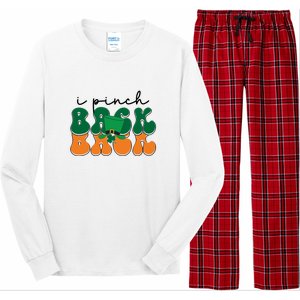 Groovy Retro Kids Funny St Patricks Day Saying For Girls Boys I Pinch Back Long Sleeve Pajama Set