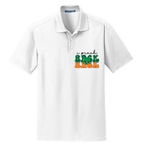 Groovy Retro Kids Funny St Patricks Day Saying For Girls Boys I Pinch Back Dry Zone Grid Polo