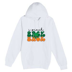 Groovy Retro Kids Funny St Patricks Day Saying For Girls Boys I Pinch Back Premium Pullover Hoodie