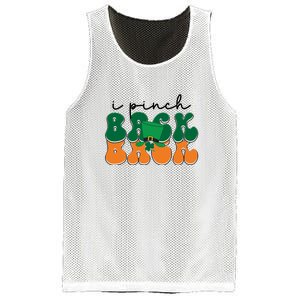 Groovy Retro Kids Funny St Patricks Day Saying For Girls Boys I Pinch Back Mesh Reversible Basketball Jersey Tank