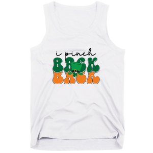 Groovy Retro Kids Funny St Patricks Day Saying For Girls Boys I Pinch Back Tank Top