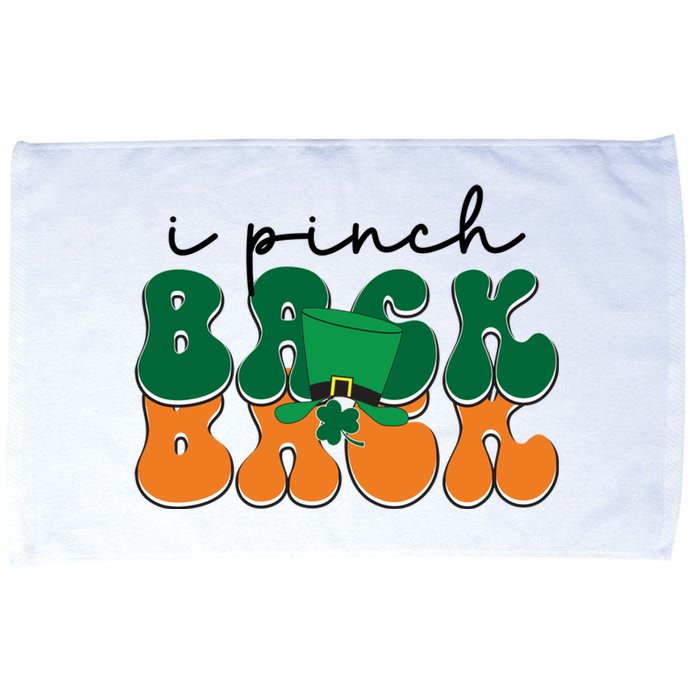 Groovy Retro Kids Funny St Patricks Day Saying For Girls Boys I Pinch Back Microfiber Hand Towel