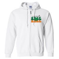 Groovy Retro Kids Funny St Patricks Day Saying For Girls Boys I Pinch Back Full Zip Hoodie