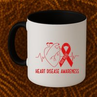 Go Red For Heart Disease Awareness Mug