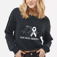 Go Red For Heart Disease Awareness Cropped Pullover Crew