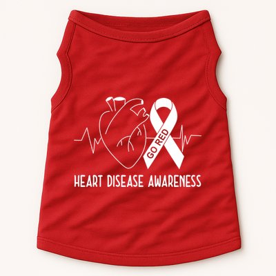Go Red For Heart Disease Awareness Doggie Tank