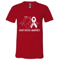 Go Red For Heart Disease Awareness V-Neck T-Shirt