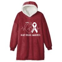 Go Red For Heart Disease Awareness Hooded Wearable Blanket