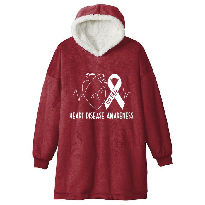 Go Red For Heart Disease Awareness Hooded Wearable Blanket