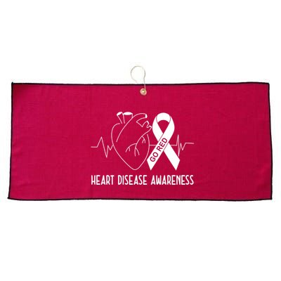 Go Red For Heart Disease Awareness Large Microfiber Waffle Golf Towel