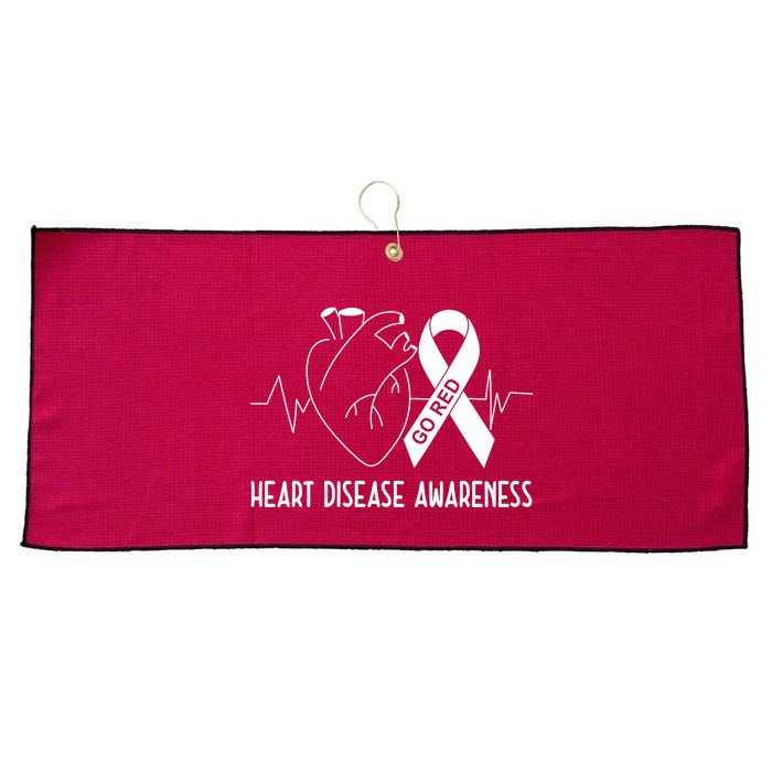 Go Red For Heart Disease Awareness Large Microfiber Waffle Golf Towel
