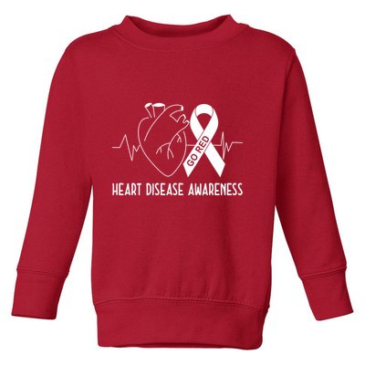 Go Red For Heart Disease Awareness Toddler Sweatshirt