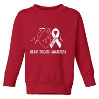 Go Red For Heart Disease Awareness Toddler Sweatshirt