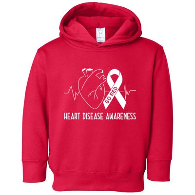 Go Red For Heart Disease Awareness Toddler Hoodie