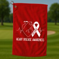 Go Red For Heart Disease Awareness Golf Towel