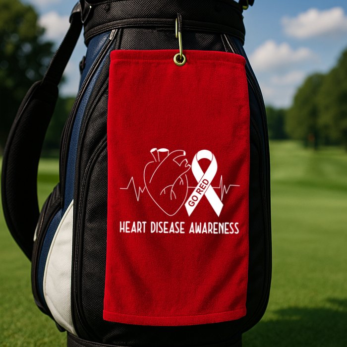 Go Red For Heart Disease Awareness Golf Towel