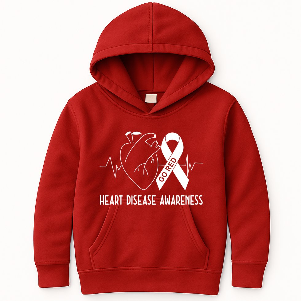 Go Red For Heart Disease Awareness Kids Hoodie