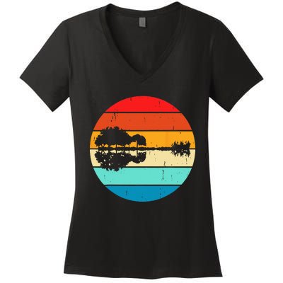 Guitar Reflection Funny Women's V-Neck T-Shirt