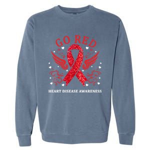 Go Red For Heart Disease Awareness In February Heart Month Gift Garment-Dyed Sweatshirt