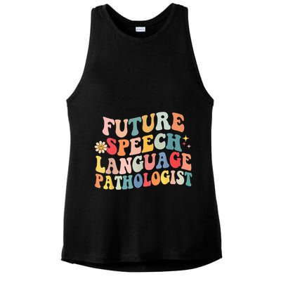 Groovy Retro Future Speech Language Pathologist  Ladies PosiCharge Tri-Blend Wicking Tank