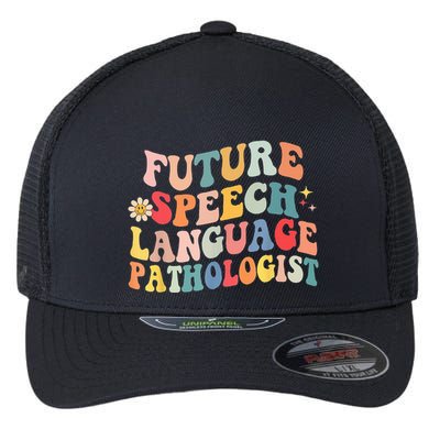 Groovy Retro Future Speech Language Pathologist  Flexfit Unipanel Trucker Cap