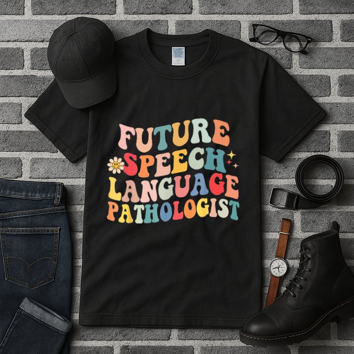 Groovy Retro Future Speech Language Pathologist  Tall T-Shirt