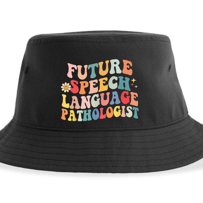 Groovy Retro Future Speech Language Pathologist  Sustainable Bucket Hat