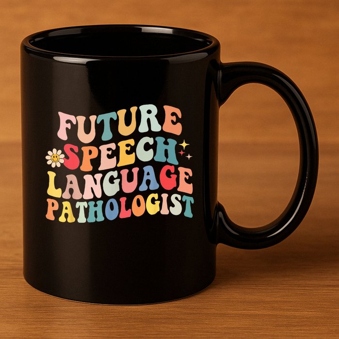 Groovy Retro Future Speech Language Pathologist  11oz C Handle Ceramic Mug
