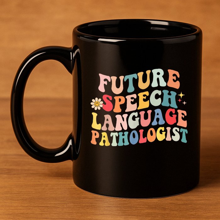 Groovy Retro Future Speech Language Pathologist  11oz C Handle Ceramic Mug