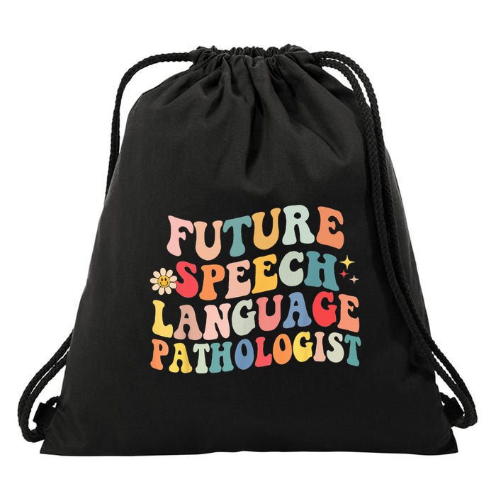 Groovy Retro Future Speech Language Pathologist  Drawstring Bag