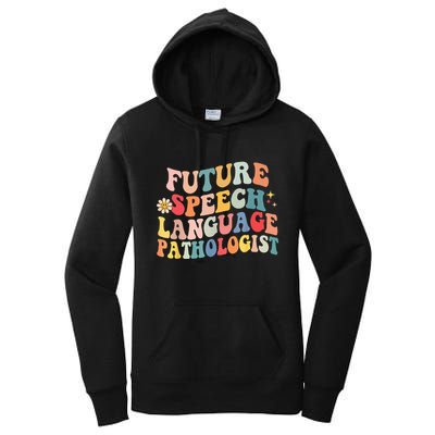 Groovy Retro Future Speech Language Pathologist  Women's Pullover Hoodie