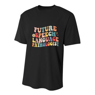 Groovy Retro Future Speech Language Pathologist  Youth Performance Sprint T-Shirt