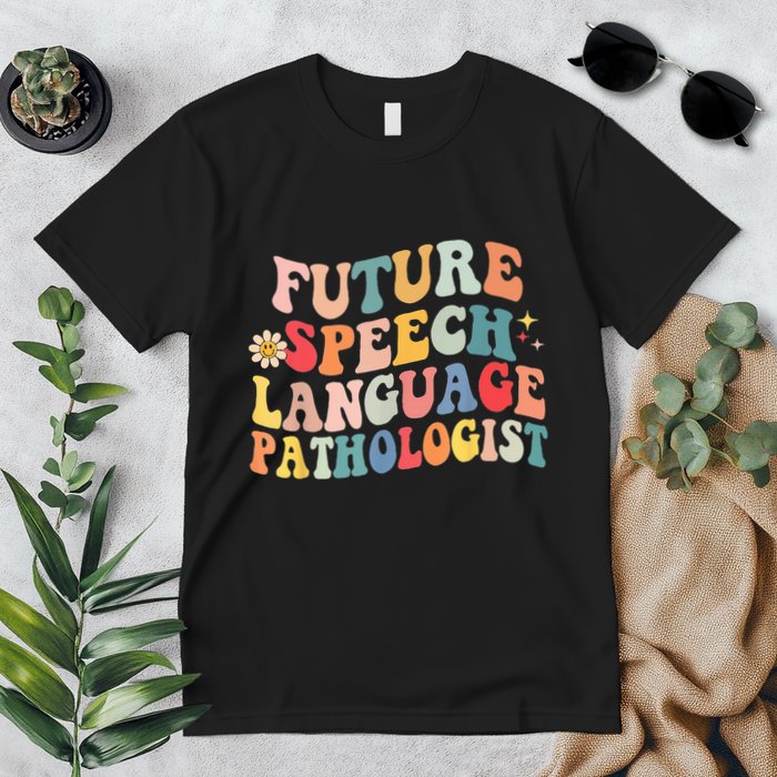 Groovy Retro Future Speech Language Pathologist  Premium T-Shirt