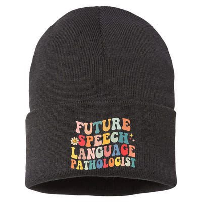 Groovy Retro Future Speech Language Pathologist  Sustainable Knit Beanie