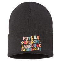 Groovy Retro Future Speech Language Pathologist  Sustainable Knit Beanie