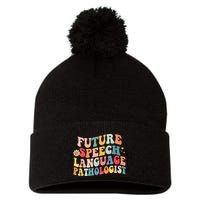 Groovy Retro Future Speech Language Pathologist  Pom Pom 12in Knit Beanie
