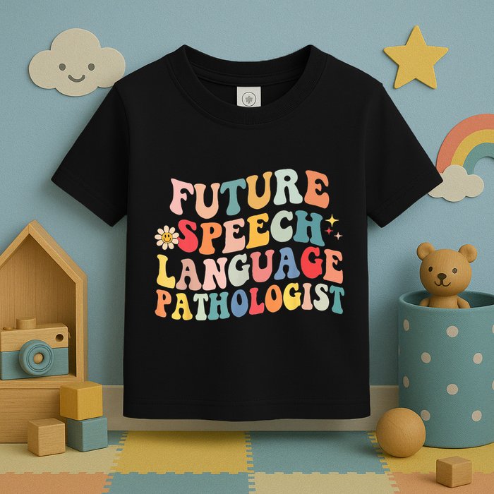 Groovy Retro Future Speech Language Pathologist  Toddler T-Shirt