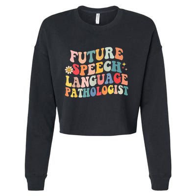 Groovy Retro Future Speech Language Pathologist  Cropped Pullover Crew