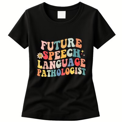 Groovy Retro Future Speech Language Pathologist  Womens T-Shirt