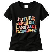 Groovy Retro Future Speech Language Pathologist  Womens T-Shirt