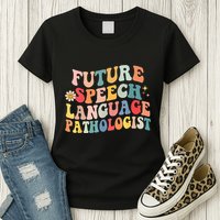 Groovy Retro Future Speech Language Pathologist  Womens T-Shirt