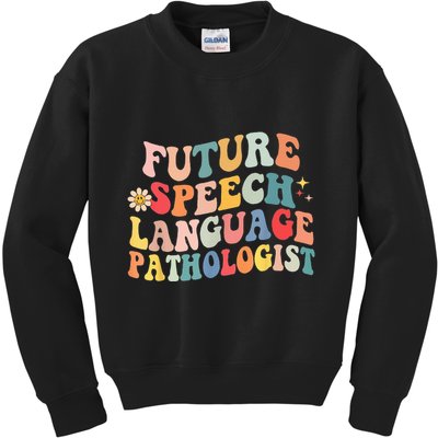 Groovy Retro Future Speech Language Pathologist  Kids Sweatshirt
