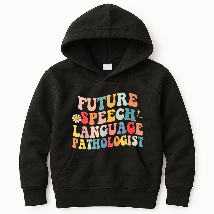 Groovy Retro Future Speech Language Pathologist  Kids Hoodie