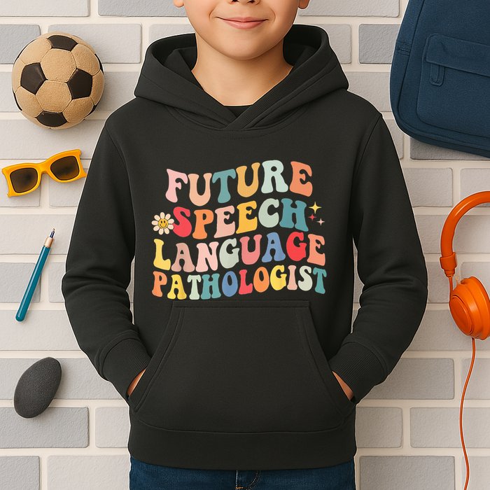 Groovy Retro Future Speech Language Pathologist  Kids Hoodie